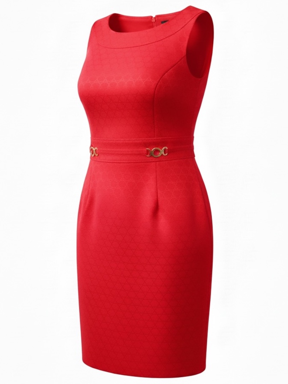 Tahari ASL Pink Sheath Dress with Gold Hardware
